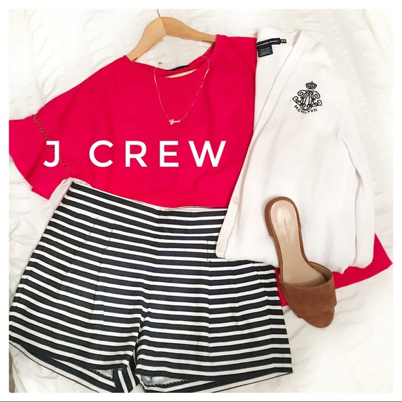 J. Crew Pants - {J Crew} Nwt nautical linen-cotton pleated shorts